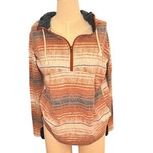 Ampersand Avenue Baja Hoodie XL 1/2 Zip Hooded Sweatshirt Boho Pullover